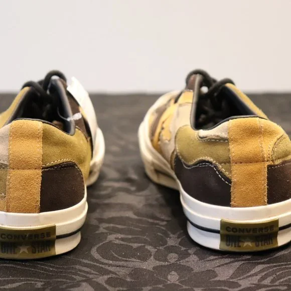 Converse One-Star Men's Size 10 Olive Tan Brown Sneakers Camouflage Suede Shoes - Picture 6 of 9